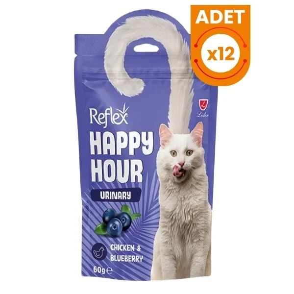 Reflex Happy Hour Tavuk Etli ve Yaban Mersinli Üriner Sistem Destekleyici Kedi Ödülü