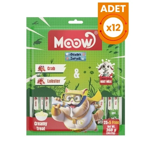 Moow Yengeçli Istakozlu ve Keçi Sütlü Yetişkin Sıvı Kedi Ödül Maması